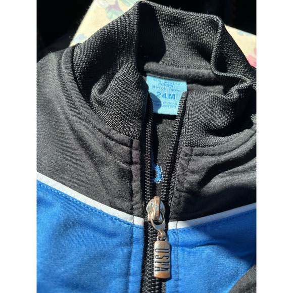 US POLO ASSOCIATION Boys Black& Blue Full Zip Jacket Size 24 Months - Picture 4 of 4